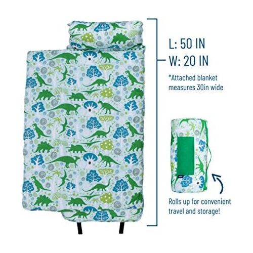  [아마존베스트]Wildkin Nap Mat with Pillow for Toddler Boys and Girls, Perfect Size for Daycare and Preschool, Designed to Fit on a Standard Cot, Patterns Coordinate with Our Lunch Boxes and Back