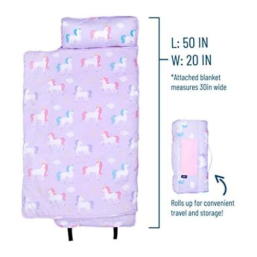  [아마존베스트]Wildkin Nap Mat with Pillow for Toddler Boys and Girls, Perfect Size for Daycare and Preschool, Designed to Fit on a Standard Cot, Patterns Coordinate with Our Lunch Boxes and Back