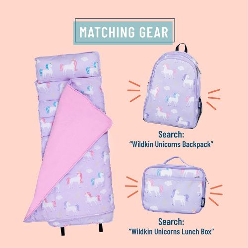  [아마존베스트]Wildkin Nap Mat with Pillow for Toddler Boys and Girls, Perfect Size for Daycare and Preschool, Designed to Fit on a Standard Cot, Patterns Coordinate with Our Lunch Boxes and Back