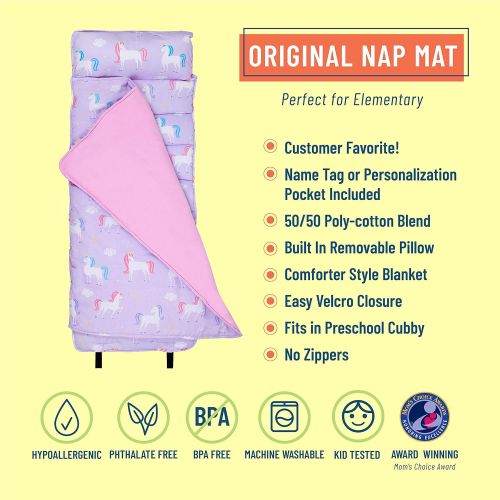  [아마존베스트]Wildkin Nap Mat with Pillow for Toddler Boys and Girls, Perfect Size for Daycare and Preschool, Designed to Fit on a Standard Cot, Patterns Coordinate with Our Lunch Boxes and Back