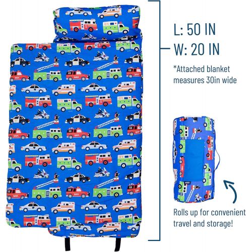  [아마존베스트]Wildkin Nap Mat with Pillow for Toddler Boys and Girls, Perfect Size for Daycare and Preschool, Designed to Fit on a Standard Cot, Patterns Coordinate with Our Lunch Boxes and Back