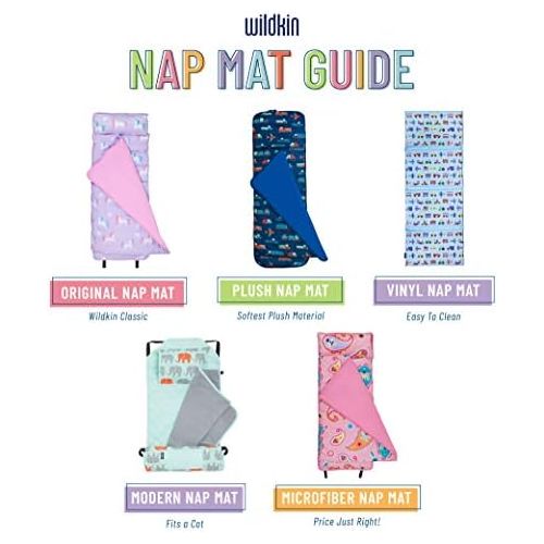  [아마존베스트]Wildkin Nap Mat with Pillow for Toddler Boys and Girls, Perfect Size for Daycare and Preschool, Designed to Fit on a Standard Cot, Patterns Coordinate with Our Lunch Boxes and Back