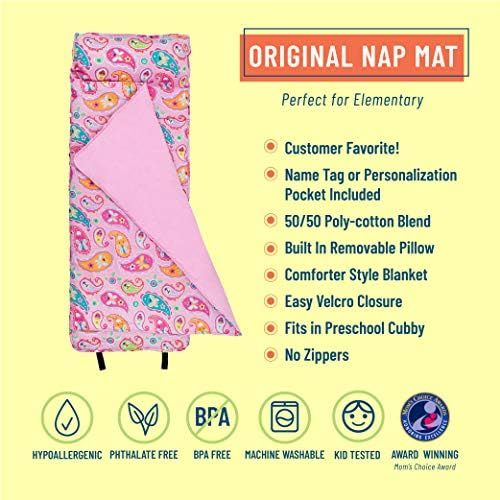  [아마존베스트]Wildkin Nap Mat with Pillow for Toddler Boys and Girls, Perfect Size for Daycare and Preschool, Designed to Fit on a Standard Cot, Patterns Coordinate with Our Lunch Boxes and Back