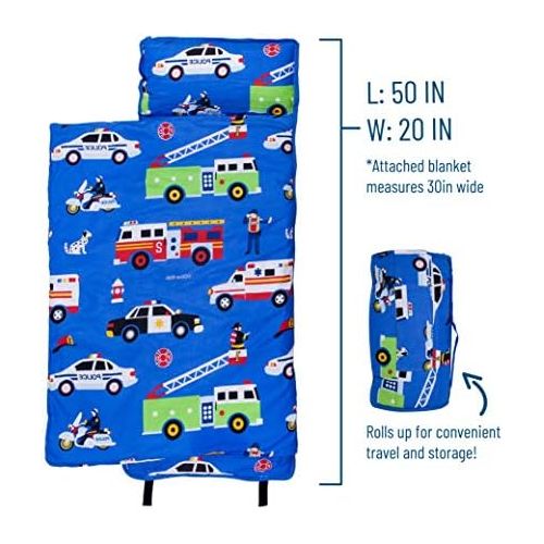  [아마존베스트]Wildkin Microfiber Nap Mat with Pillow for Toddler Boys and Girls, Perfect Size for Daycare and Preschool, Designed to Fit on a Standard Cot, Patterns Coordinate with Our Lunch Box