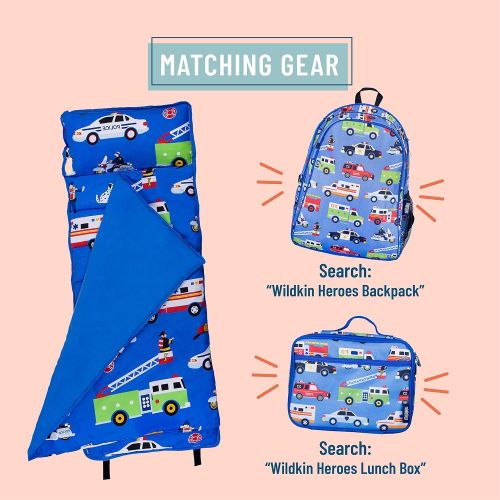  [아마존베스트]Wildkin Microfiber Nap Mat with Pillow for Toddler Boys and Girls, Perfect Size for Daycare and Preschool, Designed to Fit on a Standard Cot, Patterns Coordinate with Our Lunch Box