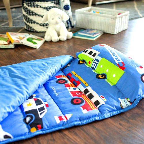  [아마존베스트]Wildkin Microfiber Nap Mat with Pillow for Toddler Boys and Girls, Perfect Size for Daycare and Preschool, Designed to Fit on a Standard Cot, Patterns Coordinate with Our Lunch Box