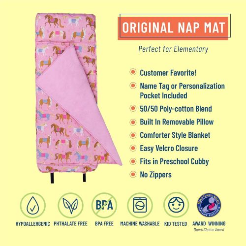  [아마존베스트]Wildkin Nap Mat with Pillow for Toddler Boys and Girls, Perfect Size for Daycare and Preschool, Designed to Fit on a Standard Cot, Patterns Coordinate with Our Lunch Boxes and Back