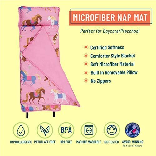  [아마존베스트]Wildkin Microfiber Nap Mat with Pillow for Toddler Boys and Girls, Perfect Size for Daycare and Preschool, Designed to Fit on a Standard Cot, Patterns Coordinate with Our Lunch Box