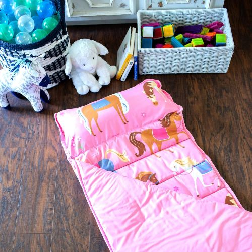  [아마존베스트]Wildkin Microfiber Nap Mat with Pillow for Toddler Boys and Girls, Perfect Size for Daycare and Preschool, Designed to Fit on a Standard Cot, Patterns Coordinate with Our Lunch Box