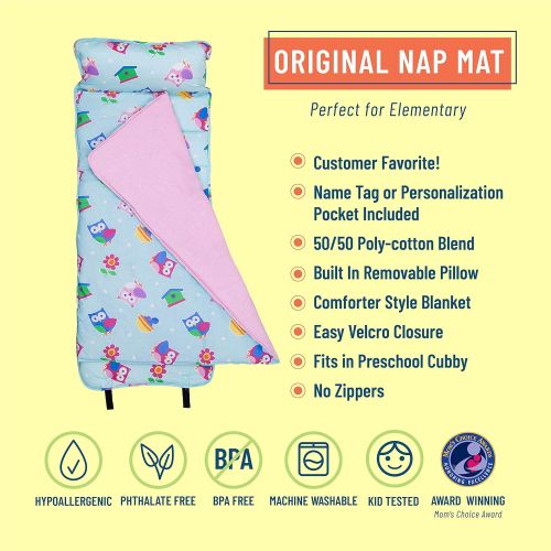  [아마존베스트]Wildkin Nap Mat with Pillow for Toddler Boys and Girls, Perfect Size for Daycare and Preschool, Designed to Fit on a Standard Cot, Patterns Coordinate with Our Lunch Boxes and Back