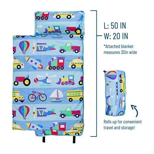  [아마존베스트]Wildkin Microfiber Nap Mat with Pillow for Toddler Boys and Girls, Perfect Size for Daycare and Preschool, Designed to Fit on a Standard Cot, Patterns Coordinate with Our Lunch Box