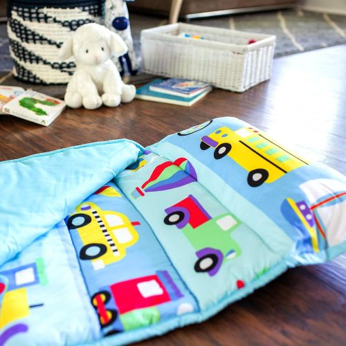  [아마존베스트]Wildkin Microfiber Nap Mat with Pillow for Toddler Boys and Girls, Perfect Size for Daycare and Preschool, Designed to Fit on a Standard Cot, Patterns Coordinate with Our Lunch Box