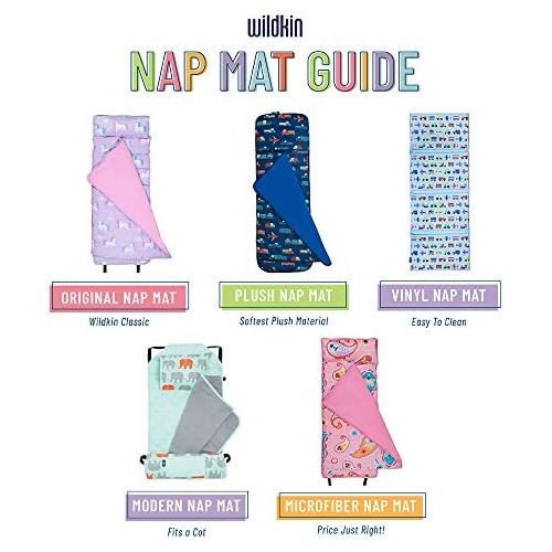  Wildkin Original Nap Mat with Pillow for Toddler Boys and Girls, Measures 50 x 20 x 1.5 Inches, Ideal for Daycare and Preschool, Moms Choice Award Winner, BPA-Free, Olive Kids (Rob