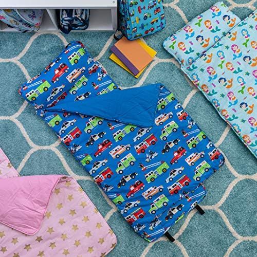 Wildkin Original Nap Mat with Pillow for Toddler Boys and Girls, Ideal for Daycare and Preschool, Measures 50 x 1.5 x 20 Inches, Moms Choice Award Winner, BPA-Free, Olive Kids (Her