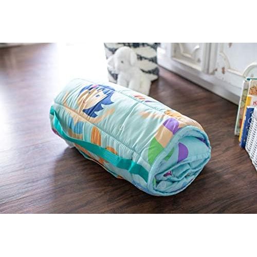  Wildkin Microfiber Nap Mat with Pillow for Toddler Boys and Girls, Ideal for Daycare and Preschool, Measures 50 x 1.5 x 20 Inches, Moms Choice Award Winner, BPA-Free, Olive Kids (M