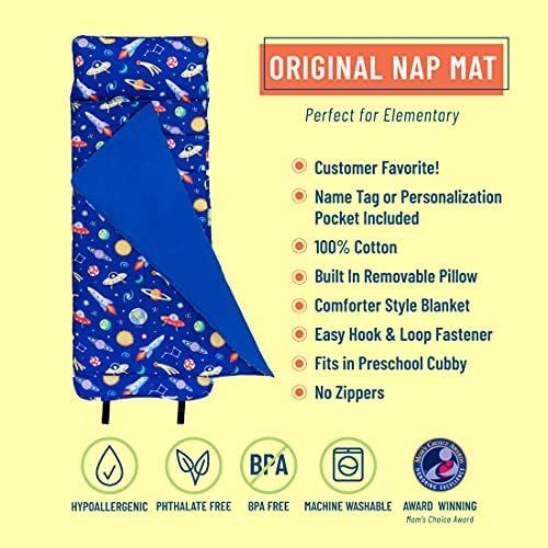  Wildkin Original Nap Mat with Pillow for Toddler Boys and Girls, Ideal for Daycare and Preschool, Measures 50 x 1.5 x 20 Inches, Moms Choice Award Winner, BPA-Free, Olive Kids (Out