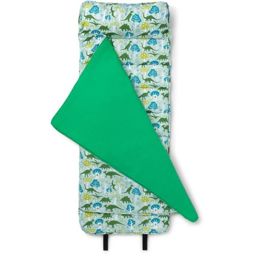  Wildkin Original Nap Mat with Pillow for Toddler Boys and Girls, Ideal for Daycare and Preschool, Measures 50 x 1.5 x 20 Inches, Moms Choice Award Winner, BPA-Free, Olive Kids (Din