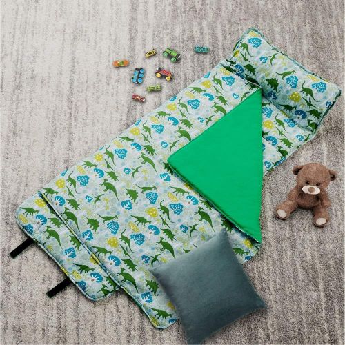  Wildkin Original Nap Mat with Pillow for Toddler Boys and Girls, Ideal for Daycare and Preschool, Measures 50 x 1.5 x 20 Inches, Moms Choice Award Winner, BPA-Free, Olive Kids (Din