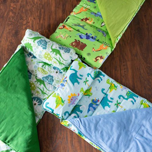 Wildkin Original Nap Mat with Pillow for Toddler Boys and Girls, Ideal for Daycare and Preschool, Measures 50 x 1.5 x 20 Inches, Moms Choice Award Winner, BPA-Free, Olive Kids (Din