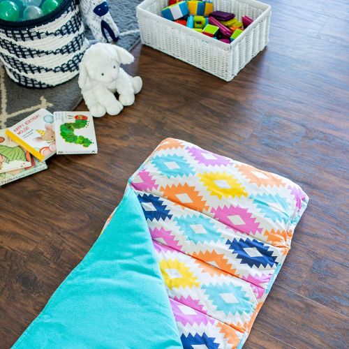  Wildkin Original Nap Mat with Pillow for Toddler Boys and Girls, Ideal for Daycare and Preschool, Measures 50 x 1.5 x 20 Inches, Moms Choice Award Winner, BPA-Free (Watercolor Poni