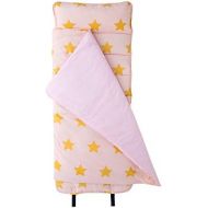 Wildkin Original Nap Mat with Pillow for Toddler Boys and Girls, Ideal for Daycare and Preschool, Measures 50 x 1.5 x 20 Inches, Moms Choice Award Winner, BPA-Free (Pink and Gold S