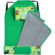 Wildkin All-In-One Modern Nap Mat with Pillow for Toddler Boys and Girls, Ideal for Daycare and Preschool, Features Elastic Corner Straps Cotton Blend Materials, Olive Kids (Wild A