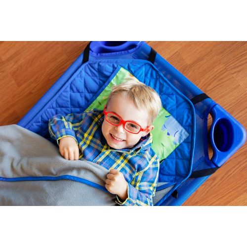  Wildkin All-In-One Modern Nap Mat with Pillow for Toddler Boys and Girls, Ideal for Daycare and Preschool, Features Elastic Corner Straps Cotton Blend Materials, Olive Kids (Wild A