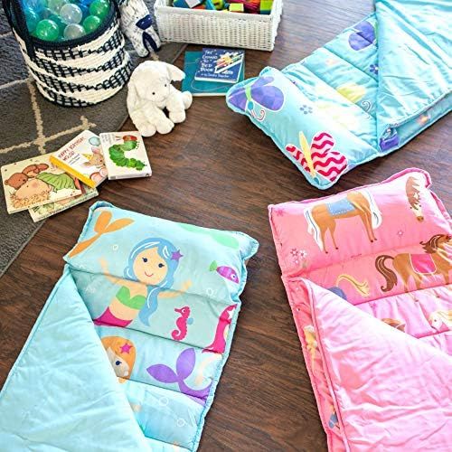  Wildkin Microfiber Nap Mat with Pillow for Toddler Boys and Girls, Ideal for Daycare and Preschool, Measures 50 x 1.5 x 20 Inches, Moms Choice Award Winner, BPA-Free, Olive Kids (H