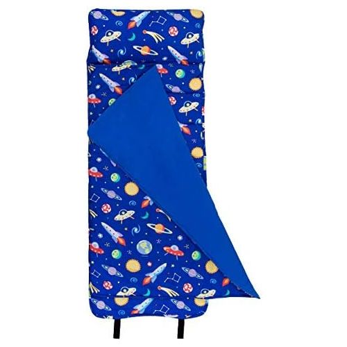  Wildkin Original Nap Mat with Pillow for Toddler Boys and Girls, Measures 50 x 20 x 1.5 Inches, Ideal for Daycare and Preschool, Moms Choice Award Winner, BPA-Free, Olive Kids (Out