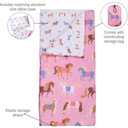  [아마존베스트]Wildkin Kids Microfiber Sleeping Bag for Boys and Girls, Includes Pillow Case and Stuff Sack, Perfect Size for Slumber Parties, Camping and Overnight Travel, BPA-free, Olive Kids (