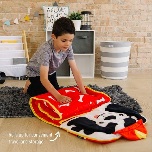  [아마존베스트]Wildkin Kids Plush Nap Mat for Toddler Boys and Girls, Measures 57.5 x 20 x 1.5 Inches Plush Nap Mat Sacks, Ideal for Daycare & Preschool Nap Mats, Features Attached Blanket, BPA-F