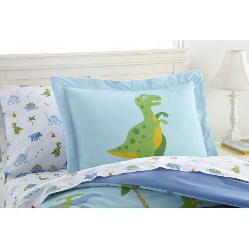  Wildkin Lightweight Twin Comforter Set, 100% Cotton Twin Comforter with Embroidered Details, Includes One Matching Sham, Coordinates with Other Room Decor, Olive Kids Design  Enda