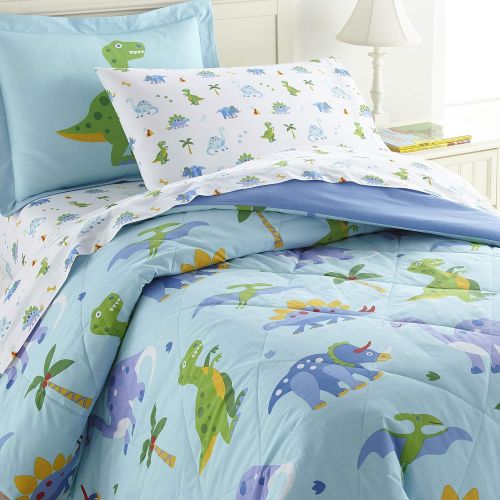  Wildkin Lightweight Twin Comforter Set, 100% Cotton Twin Comforter with Embroidered Details, Includes One Matching Sham, Coordinates with Other Room Decor, Olive Kids Design  Enda