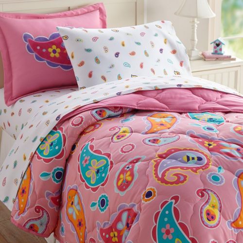  Wildkin 5 Piece Twin Bed-in-A-Bag, 100% Microfiber Bedding Set, Includes Comforter, Flat Sheet, Fitted Sheet, Pillowcase, and Embroidered Sham, Olive Kids Design  Mermaids