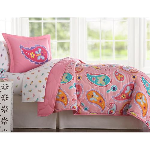  Wildkin 5 Piece Twin Bed-in-A-Bag, 100% Microfiber Bedding Set, Includes Comforter, Flat Sheet, Fitted Sheet, Pillowcase, and Embroidered Sham, Olive Kids Design  Mermaids