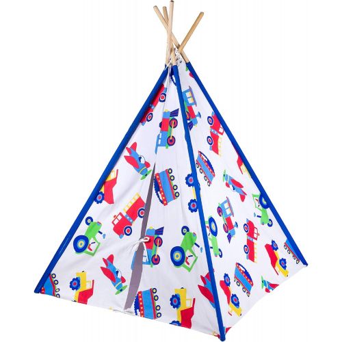  Wildkin Play Tent, Perfect Addition to Your Childs Playroom,Ages 3+ Years, Olive Kids Design - Trains, Planes, and Trucks