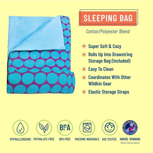  Wildkin Original Sleeping Bag, Features Matching Travel Pillow and Coordinating Storage Bag, Perfect for Sleeping On-The-Go  Stars