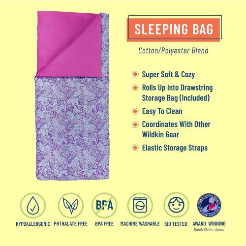  Wildkin Original Sleeping Bag, Features Matching Travel Pillow and Coordinating Storage Bag, Perfect for Sleeping On-The-Go  Stars