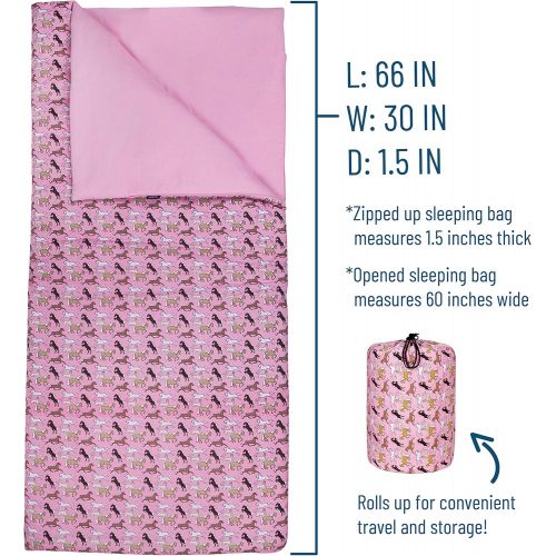  Wildkin Original Sleeping Bag, Features Matching Travel Pillow and Coordinating Storage Bag, Perfect for Sleeping On-The-Go  Stars