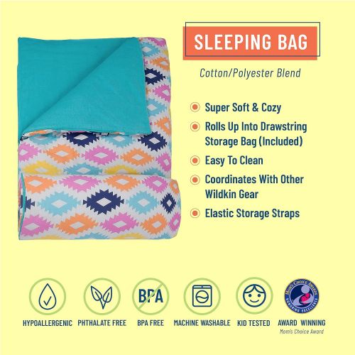  Wildkin Original Sleeping Bag, Features Matching Travel Pillow and Coordinating Storage Bag, Perfect for Sleeping On-The-Go  Stars