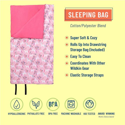  Wildkin Original Sleeping Bag, Features Matching Travel Pillow and Coordinating Storage Bag, Perfect for Sleeping On-The-Go  Stars