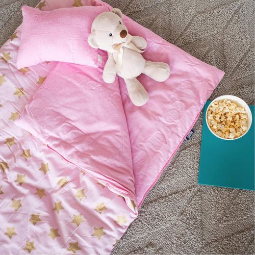  Wildkin Original Sleeping Bag, Features Matching Travel Pillow and Coordinating Storage Bag, Perfect for Sleeping On-The-Go  Stars