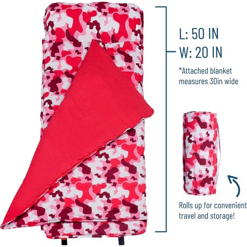  Wildkin Original Nap Mat, Features Built-in Blanket and Pillow, Perfect for Daycare and Preschool or Napping On-The-Go  Stars