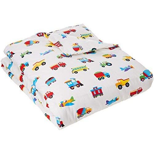  Wildkin Twin Duvet Cover, Super Soft 100% Cotton Twin Duvet Cover with Button Closure, Coordinates with Other Wildkin Room Decor, Olive Kids Design  Trains, Planes, & Trucks