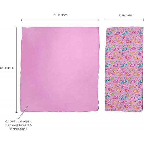  Wildkin Original Sleeping Bag, Features Matching Travel Pillow and Coordinating Storage Bag, Perfect for Sleeping On-The-Go, Olive Kids Design  Unicorn