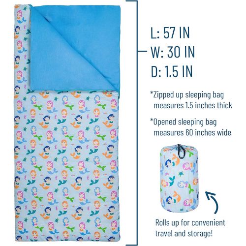  Wildkin Original Sleeping Bag, Features Matching Travel Pillow and Coordinating Storage Bag, Perfect for Sleeping On-The-Go, Olive Kids Design  Unicorn