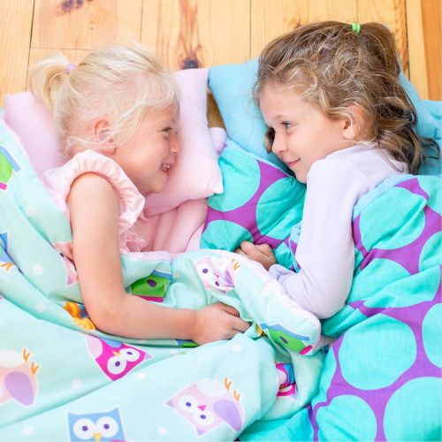  Wildkin Original Sleeping Bag, Features Matching Travel Pillow and Coordinating Storage Bag, Perfect for Sleeping On-The-Go, Olive Kids Design  Unicorn