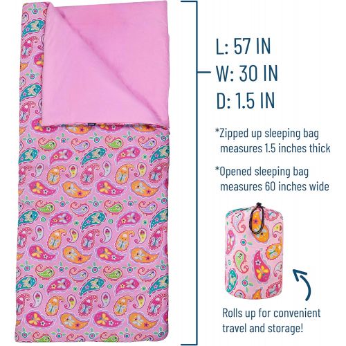  Wildkin Original Sleeping Bag, Features Matching Travel Pillow and Coordinating Storage Bag, Perfect for Sleeping On-The-Go, Olive Kids Design  Unicorn