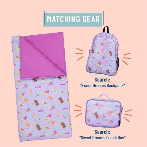  Wildkin Original Sleeping Bag, Features Matching Travel Pillow and Coordinating Storage Bag, Perfect for Sleeping On-The-Go, Olive Kids Design  Unicorn