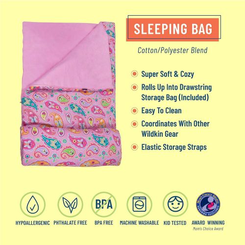  Wildkin Original Sleeping Bag, Features Matching Travel Pillow and Coordinating Storage Bag, Perfect for Sleeping On-The-Go, Olive Kids Design  Unicorn